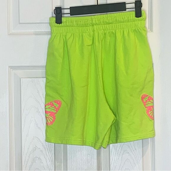 Frankie's Bikinis Burl Grass Green Butterfly Print Sweatshorts Women's Medium M - Picture 5 of 10